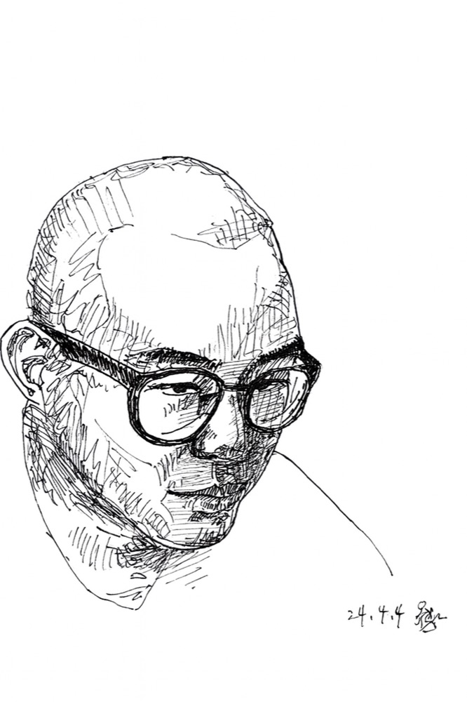 Injin Woo — pen sketch portrait